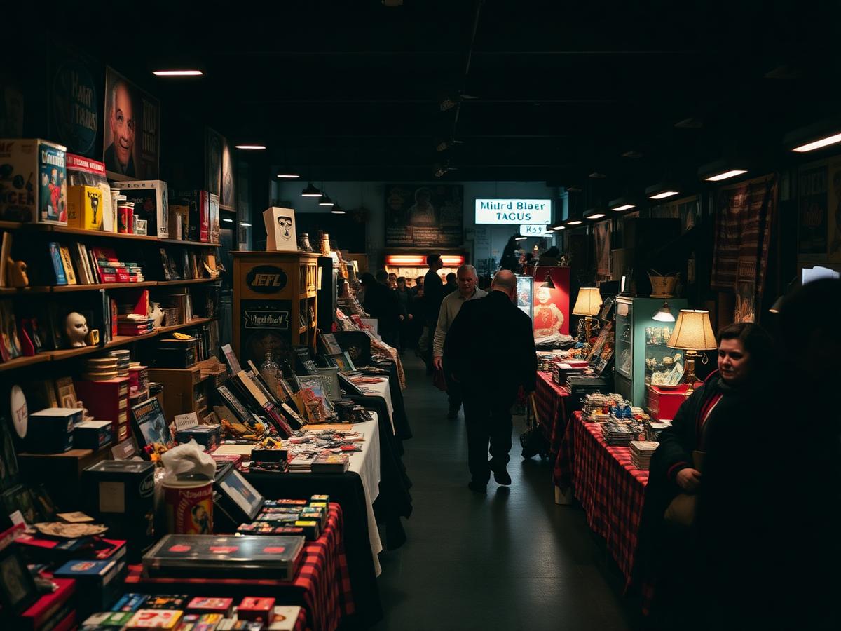 Vintage vendor tables at the Secret Market